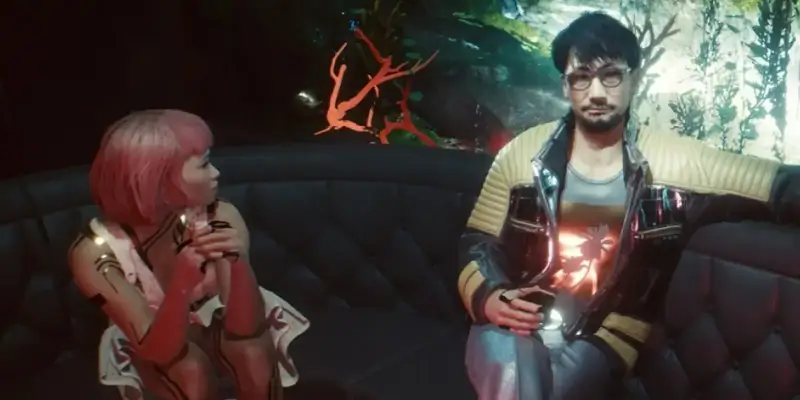Pozdrav od Hideo Kojimy ve hře Cyberpunk 2077