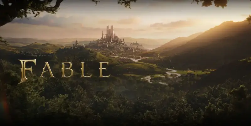 Fable gamescom 2022 úvodní obrazovka ze hry - na pozadí je zámek