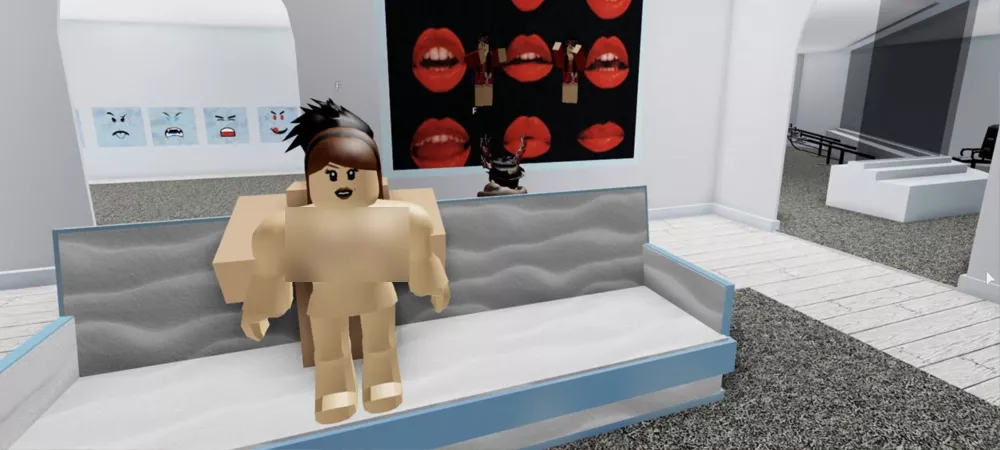 Záběr ze sex room v Robloxu.