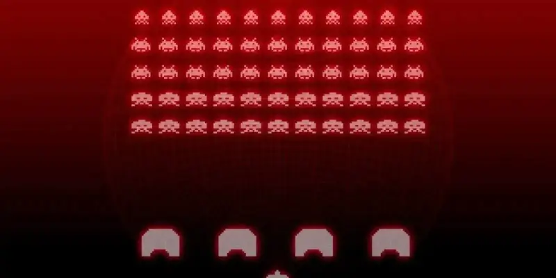 Úvodní obrazovka hry Space Invaders: Infinite Gene