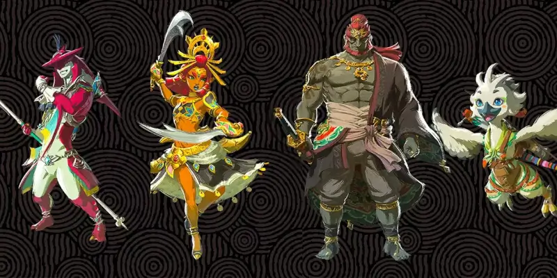 Hlavní postavy ve hře Zelda: Tears of the Kingdom.