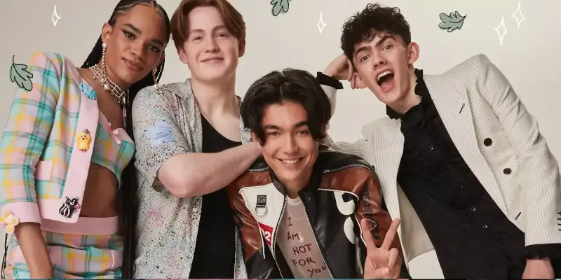 Joe Lockey, Kit Connor, William Gao na fotce k seriálu Srdcerváči 2