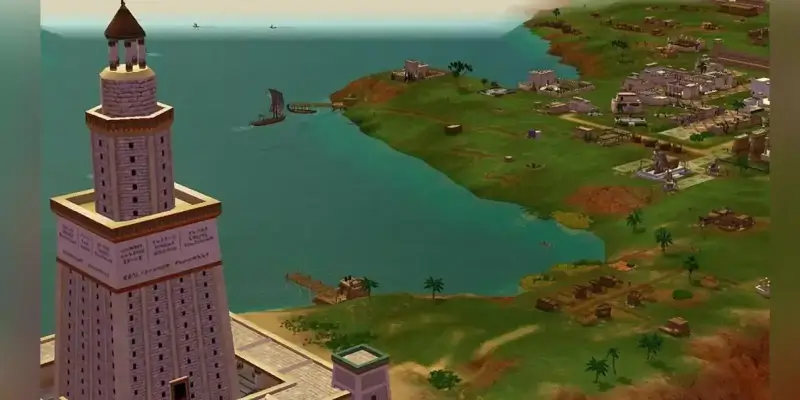 Pyramidy a egyptské město ve hře Children of the Nile