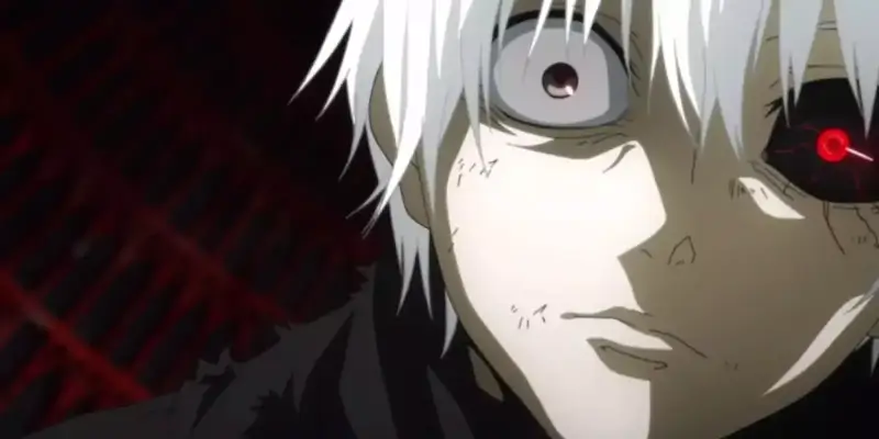 Hlavní hrdina Ken kaneki v seriálu Tokio Ghoul
