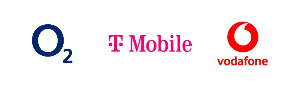 Loga tří velkých operátorů v ČR.