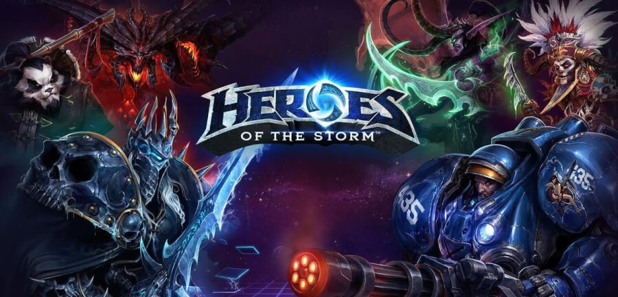 Heroes of The Storm - hrdinové a logo.