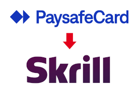 Logo platebních služeb paysafecard a Skrill, které společně dobře fungují.